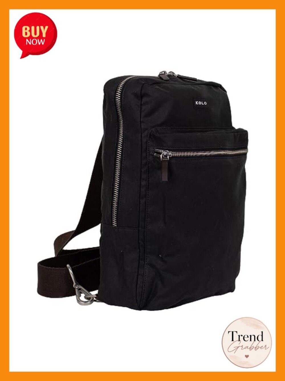 Organic Waxed Cotton Canvas Sling Bag Crossbody